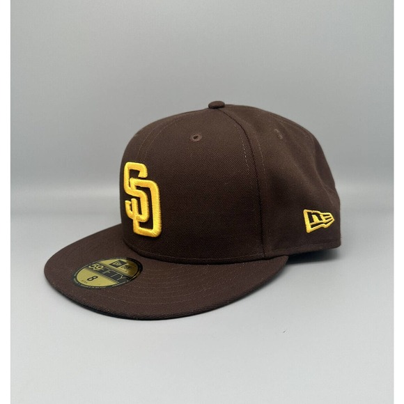New Era 59FIFTY San Diego Padres MLB Authentic Fitted Hat Cap Brown Sz 8 - Picture 2 of 5